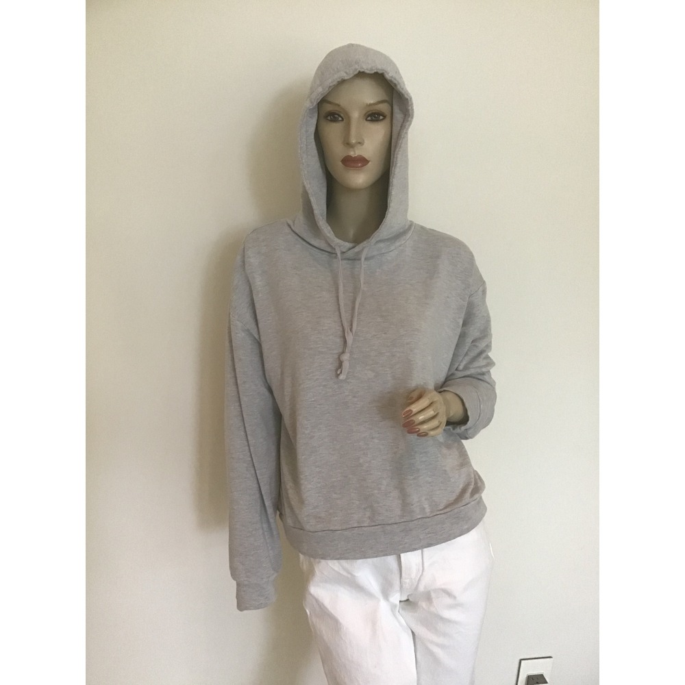 Quince Heather Grey Tencel Fleece Pullover SuperSoft hoodie Sweatshirt M